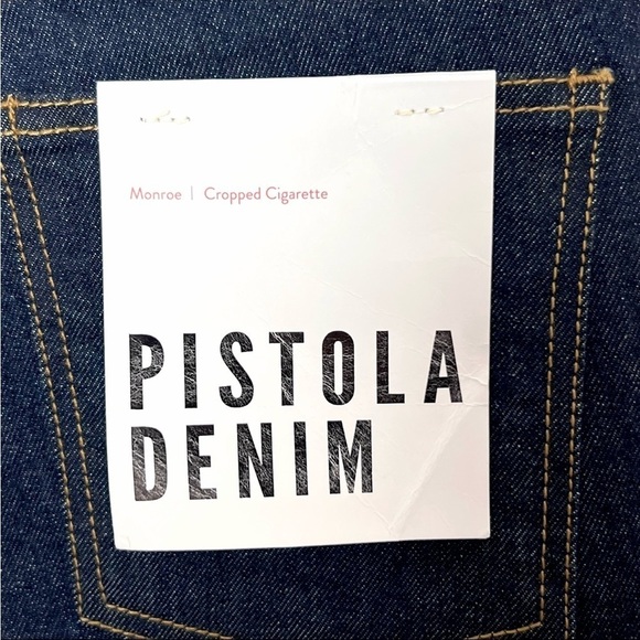 NWT PISTOLA Dark Wash Denim High Rise Cropped Slim Straight Cigarette Jeans 27 - Picture 5 of 7